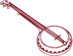 Machine Embroidery Designs: Redwork 5-String Banjo