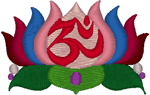 Colorful Lotus AUM #2 Embroidery Design