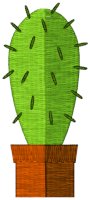 Machine Embroidery Design: Potted Cactus