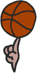 Spinning Basketball Embroidery Design