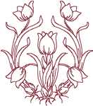 Redwork Embroidery Designs: Flowers & Gardening