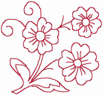 Redwork Daisy Center Embroidery Design Windstarembroidery Com
