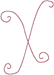 Alphabets Machine Embroidery Designs: Rosewater Uppercase X