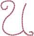 Alphabets Machine Embroidery Designs: Rosewater Lowercase U
