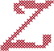Alphabets Machine Embroidery Designs: Corsiva Cross Stitch Uppercase Z