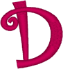 Machine Embroidery Designs: Curlz Alphabet D